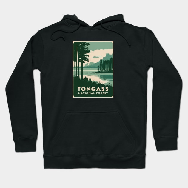 Tongass National Forest Vintage Travel Poster Hoodie by Perspektiva